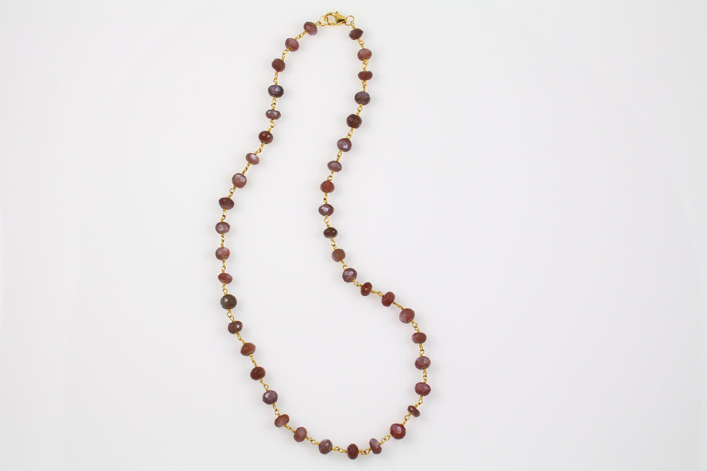 Brown Moonstone Chain Necklace