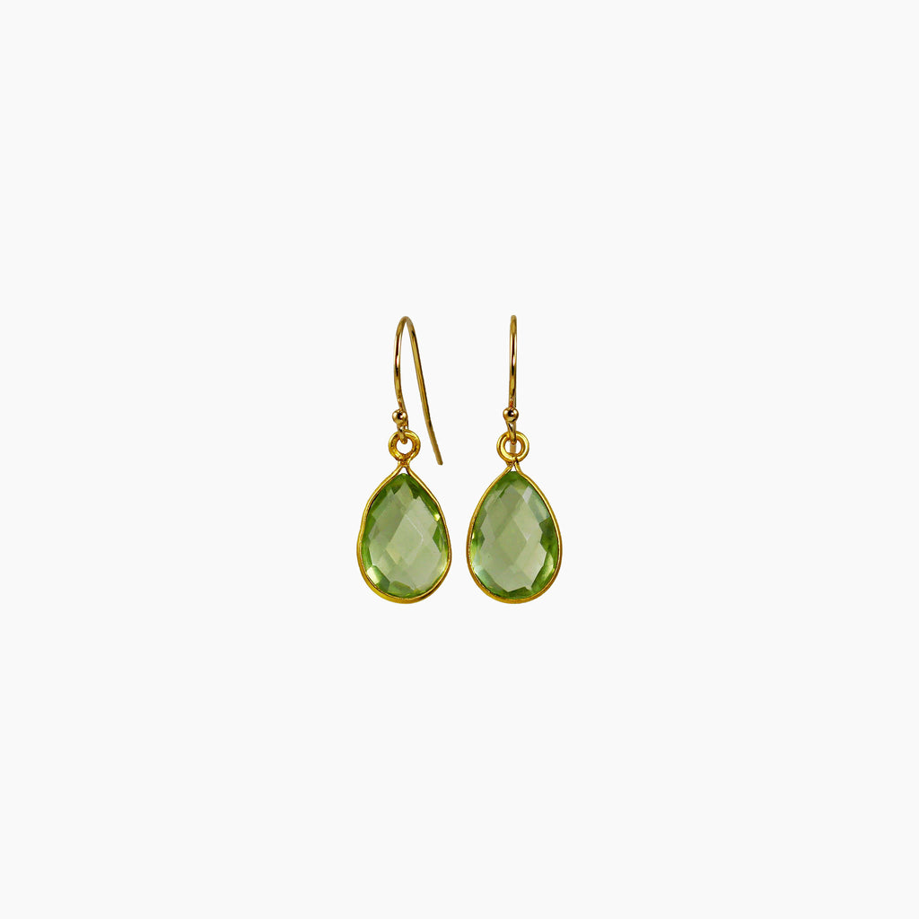 Green Amethyst Teardrop Earrings