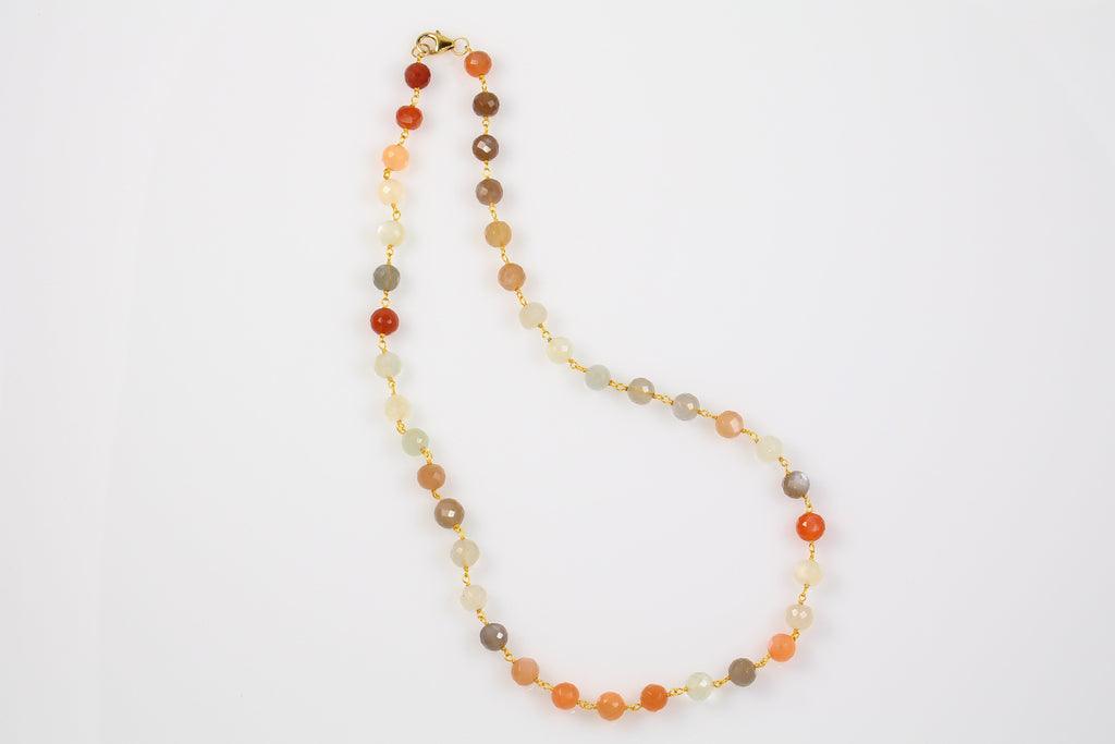 Mixed Moonstone Chain Necklace